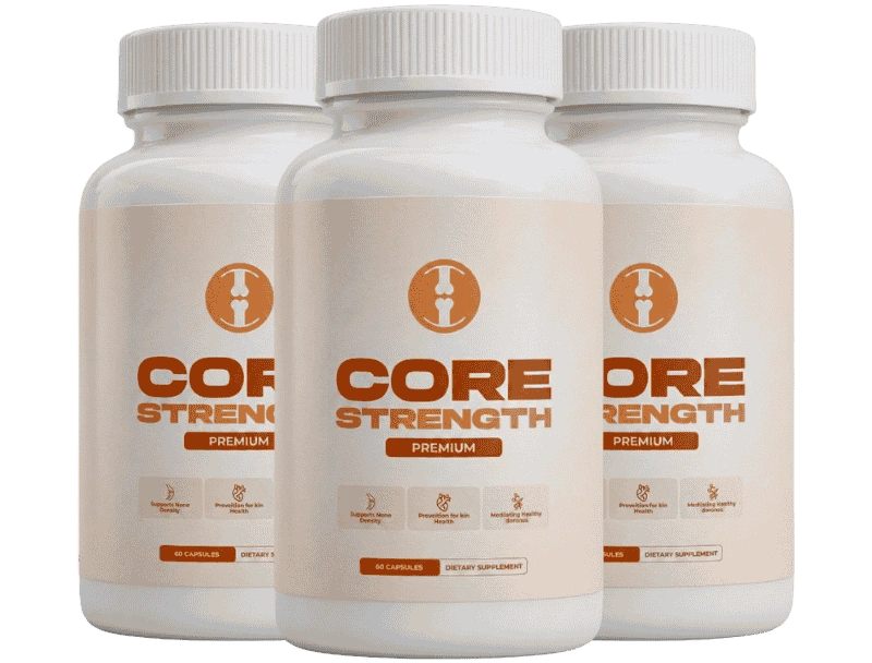 Three CoreStrength bottles.