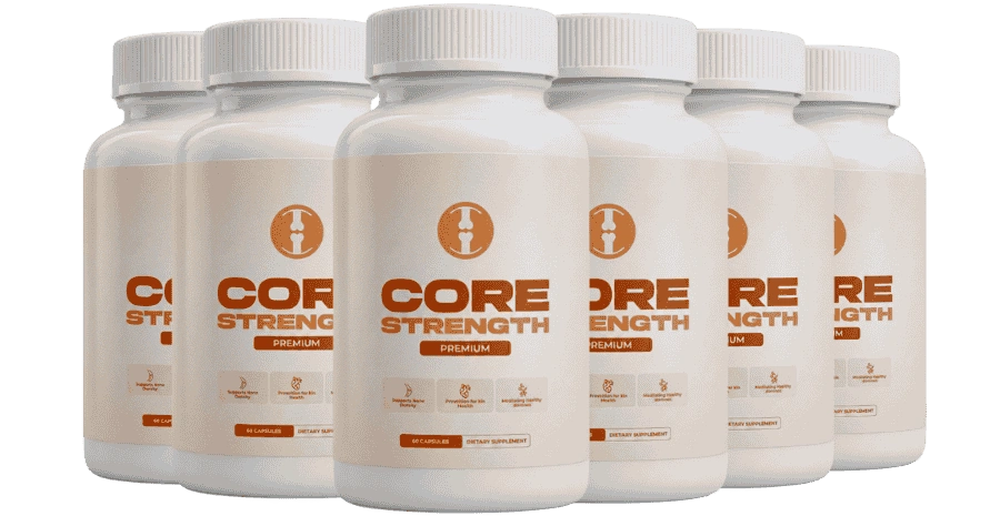 Six CoreStrength bottles, the 180-day package.